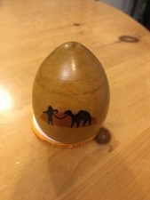 Wooden darning egg Jerusalem man and camel