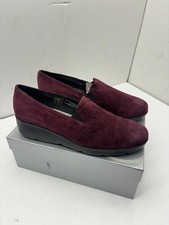 Ladies slip on suede burgundy