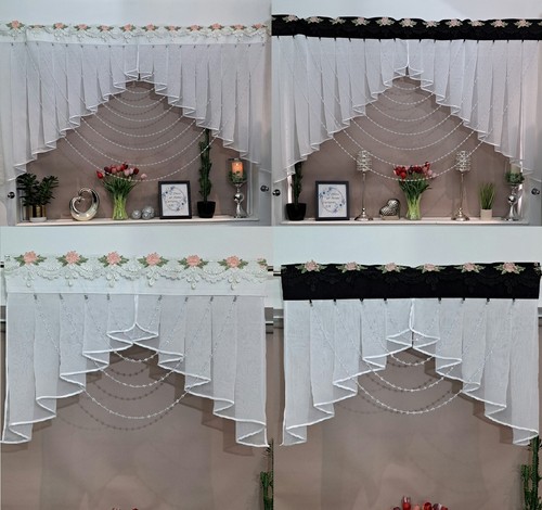 Novelty pleated curtain - , white
