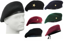Beret Cap With Gold Star Hat