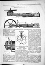 Old Print 1882 Gillett Tandem Engine Spencer Rider Hot Air American Pump 19th