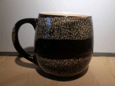Studio Pottery Style Dark Brown Light Brown Barrel Mug Unbranded 11cm Tall 