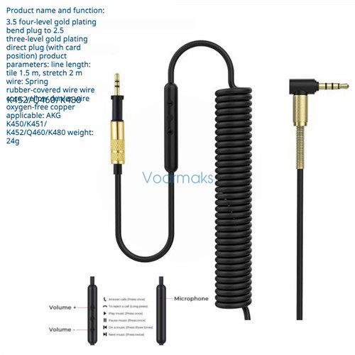 Audio cable for akg - for, k450