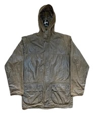 Barbour A875 Classic Durham 2000 Hooded Brown VTG Waxed Jacket Mens C38/97CM