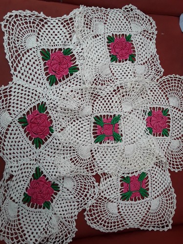 Vintage handmade crochet doily - vintage,