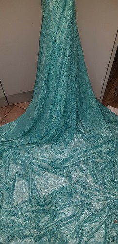 Mint glitery floral - , print