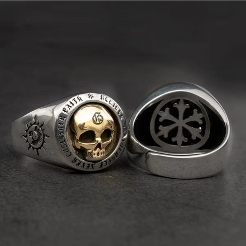Retro punk rock silver plated - punk,