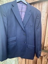 Ted Baker Endurance Blazer Jacket Mens 44R Blue Pinstriped 100% Wool Excellent