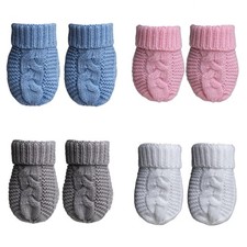 Cable Knit Baby Mittens Warm Newborn Infants Boy Girls Winter Gloves 0-12 Months