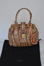 Paul Smith Classic Multicolour Swirl Leather Push Lock Womens Shoulder Handbag
