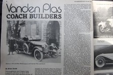 CC 1980 extracted mag article: VANDEN PLAS COACH BUILDERS, Illustrated history