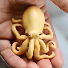 Chinese Hand Carved Solid Wood Hand Piece Octopus Sculpture Statue