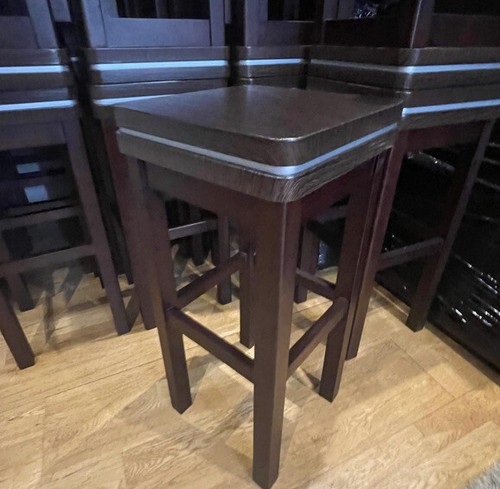 Dark oak wood stools bar - oak,