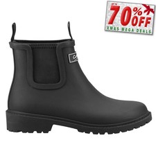 Cotswold Barton Wellington Boots Womens Short Waterproof Wellies Black