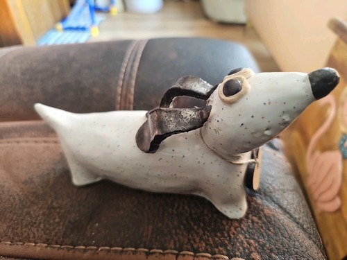 Dachshund dog pottery ornament - dog,