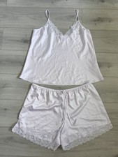 BNWOT River Island For La Redoute Lilac Satin & Lace Cami & Shorts Set Size 18