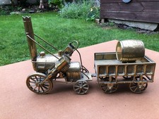 STEPHENSON'S ROCKET vintage heavy brass model early steam railway locomotive