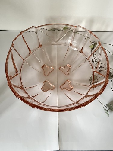 Vintage bowl art deco pink - bowl,