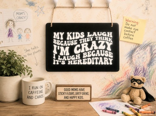 Funny wooden blackboard - wooden, sign