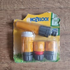 Hozelock 5 Piece Starter Set Hose Tap Connectors Water Stop Spray Nozzle