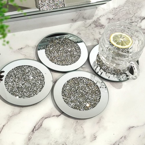 Pack diamond glass coasters - 4,