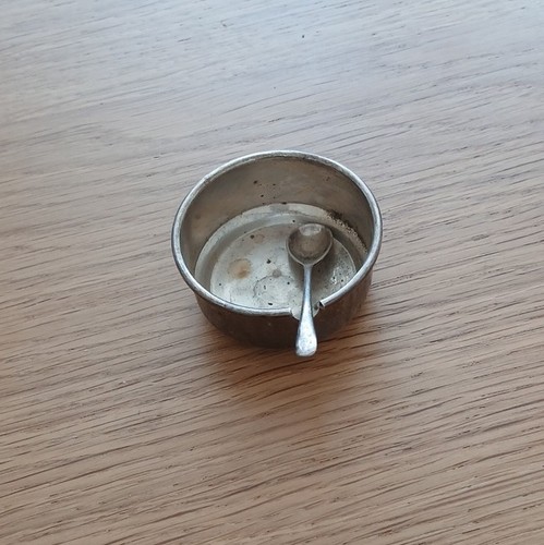Antique silver plate - plate, mustard