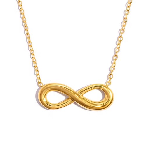 18k gold infinity necklace - gold,