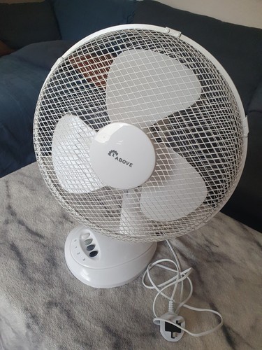 1above white desk fan - white,