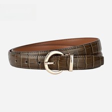 New Women Simple Business Durable Genuine Leather Waist Belt Design Metal Buckle