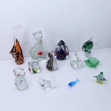 12 pc Art Glass Figural