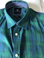 Crew Navy/Green Checked Size S Long Sleeved Shirt - Good Condition Worn Twice
