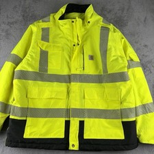 Carhartt Jacket Mens XL High-Visibility Waterproof Class 3 Sherwood Coat 