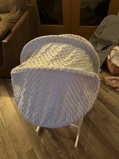 Grey Mosses Moses Basket with Stand and Hood Good Condition..