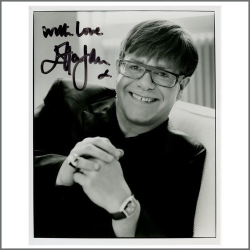 Elton john signed photograph - elton,