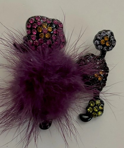 Rhinestone purple pom - pom,