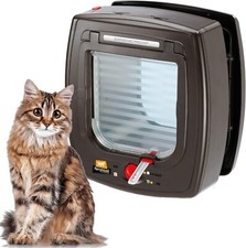 Ferplast Swing Microchip Universal Cat Flap Dogs and Cats - Brown - New Open Box