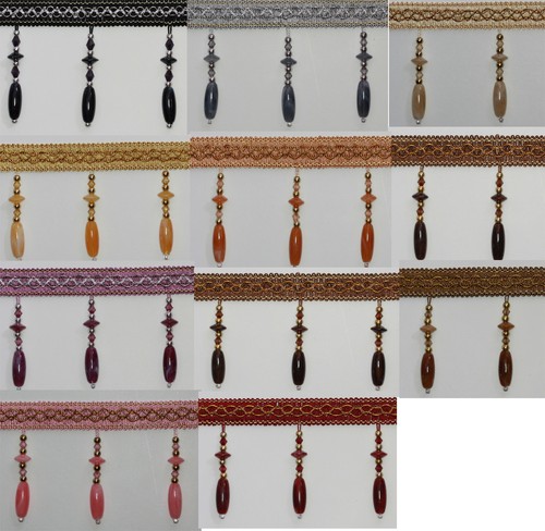Braid beaded fringe trimming - fringe,