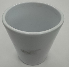 white standard indoor plant pot 12cm tall 9.5cm diameter