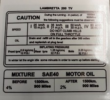 Lambretta 200 TV  running in Sticker