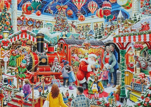 Santa steam train grotto - steam,