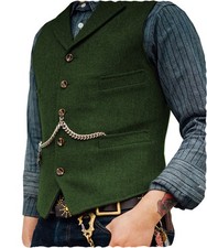 Mens Vintage Tweed Waistcoat