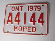 ONTARIO MOPED LICENSE PLATE