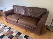 Large Brown ‘Abbey’ Leather 3 Seater Sofa From M&S
