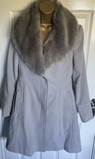 Light grey coat with fur - grey,