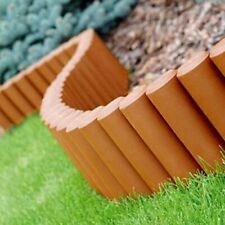 Garden Lawn Edge Round Border (8 pcs) Terracotta Plastic Edging Palisade Fencing