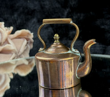 Miniature Antique Copper Kettle - Dollhouse or Toy Kitchen, kitchen accessory