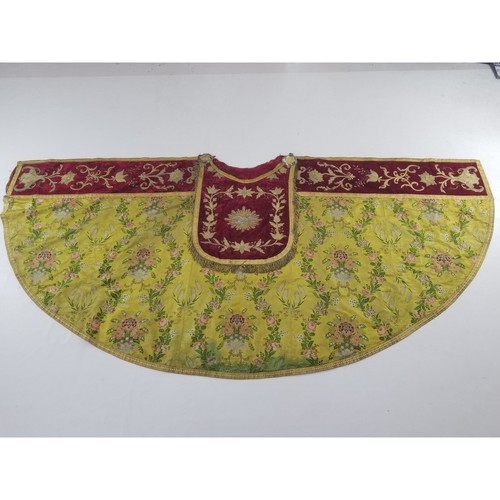 Antique french silk brocade - silk,