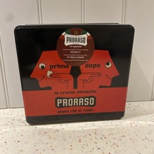 PRORASO Primadopo Vintage Gift, Metal Box Shaving Set Cream Balm And Aftershave