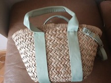 zara RAFFIA BASKET BAG