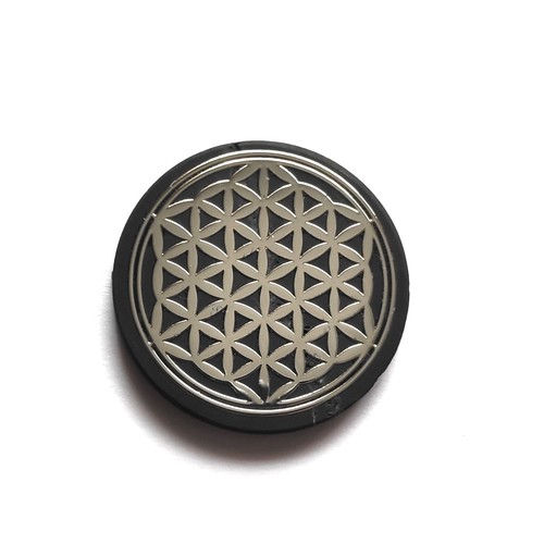Shungite phone plate flower - shungite,